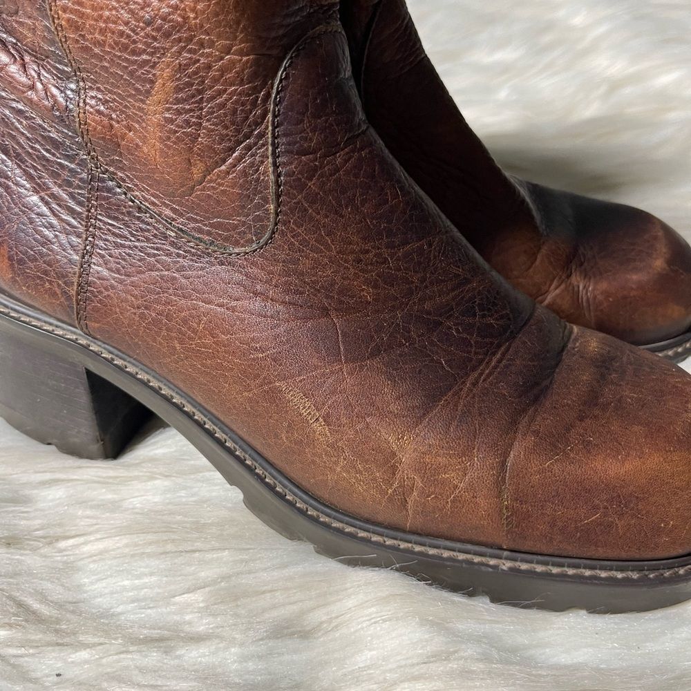High Sierra 90's Chunky Heel Leather Boots in Brown | Size 7.5 - Picture 8 of 14